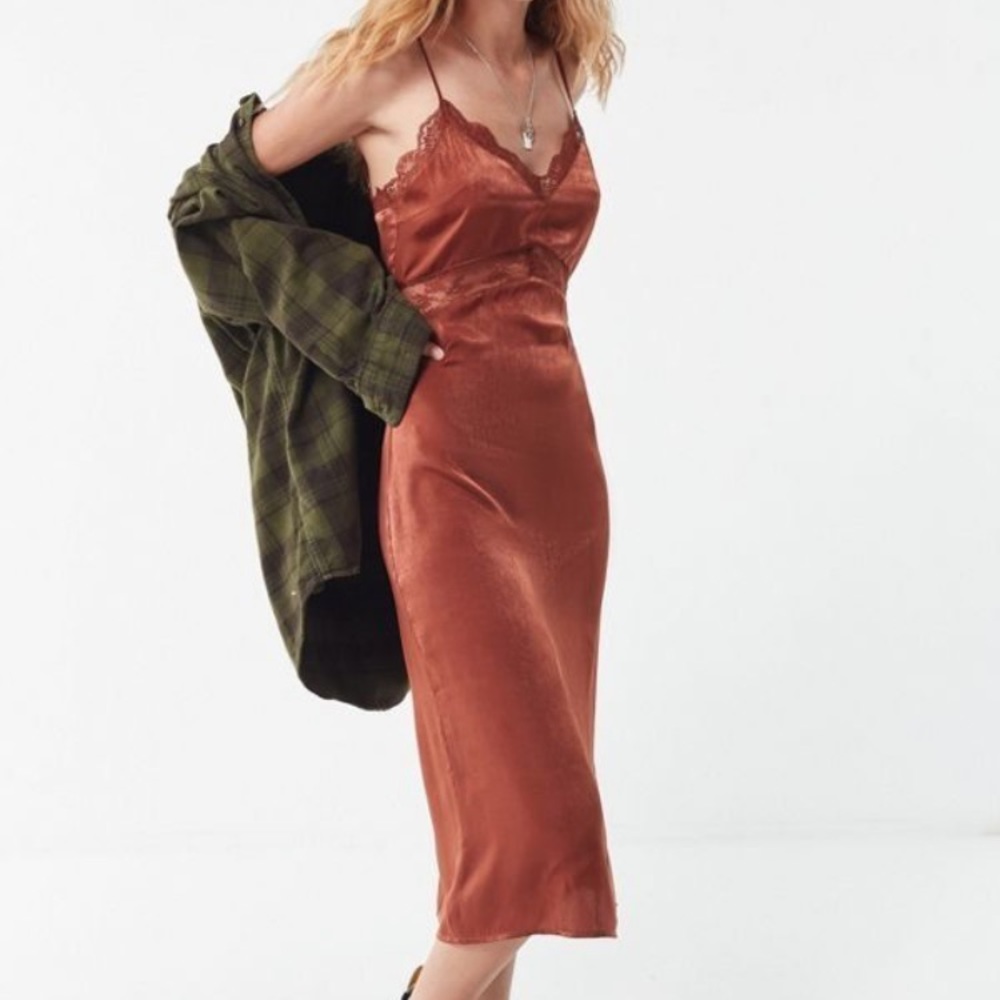Urban Outfitters satin lace slip dress